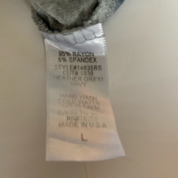 IDL Grey & Navy Blue Tie Dye High Low Top Blouse - Picture 4 of 4